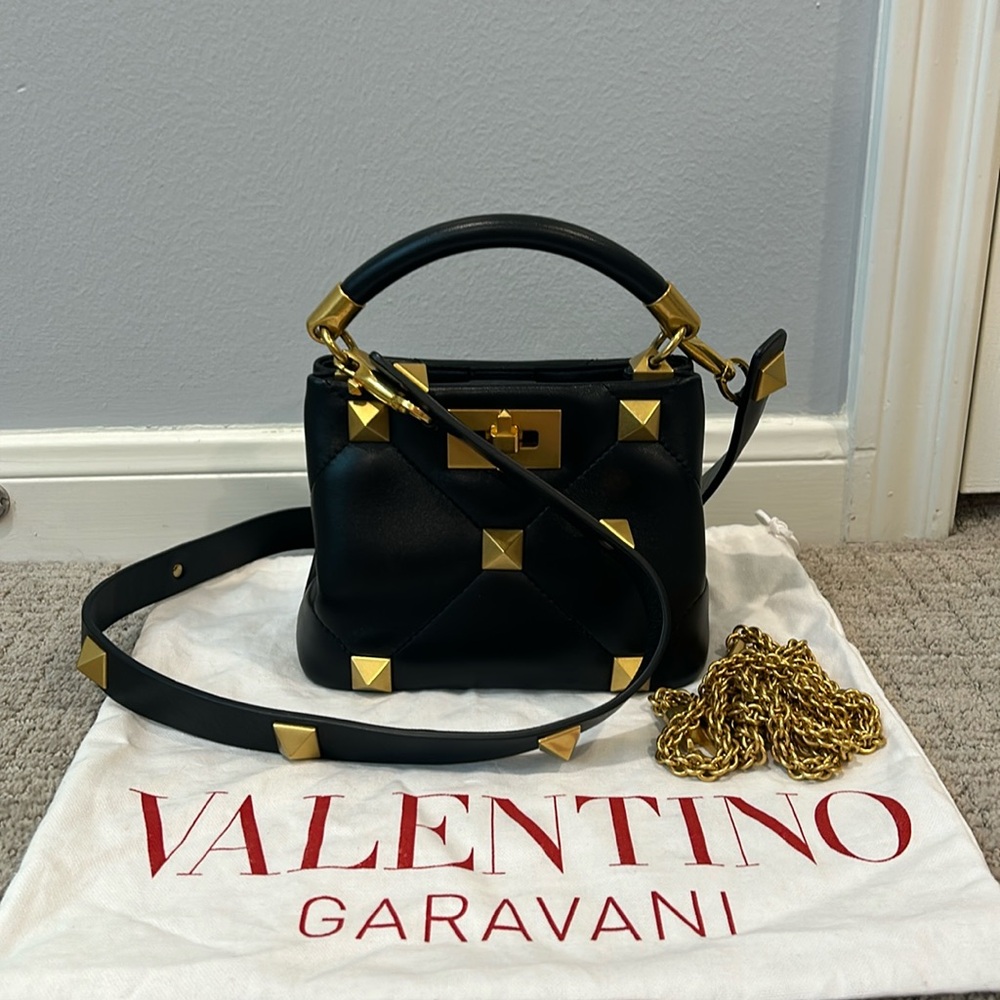 Valentino Stud Purse in Black